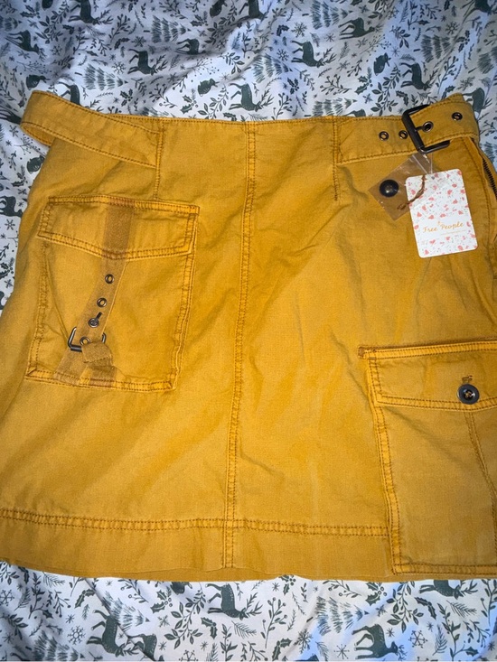 Free People Dresses & Skirts - Free People Mustard Yellow Mini Skirt with Utility Pockets
